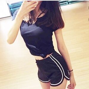 Women Girls Yoga Booty Joggers Sport Gym Shorts